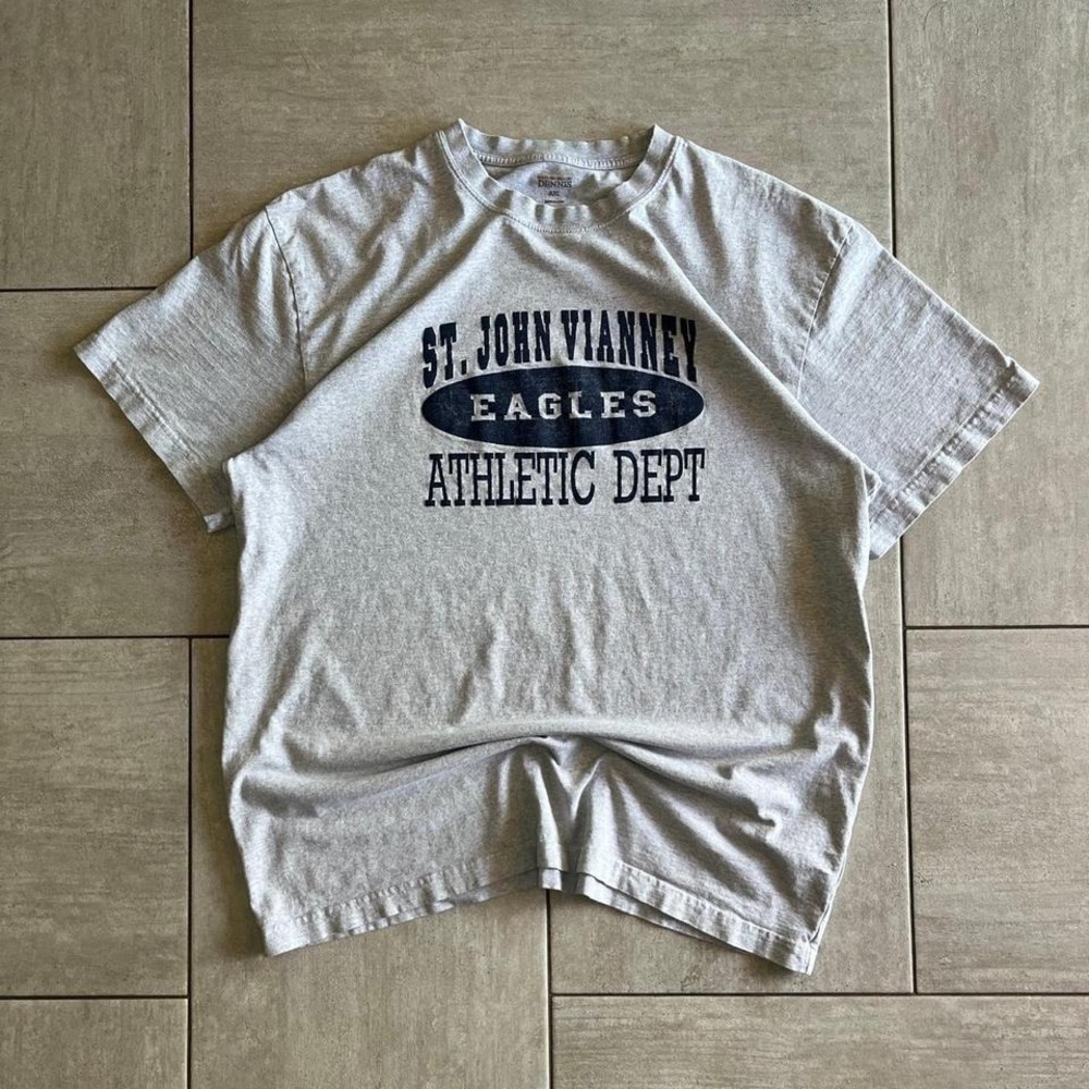 Dennis St. John Vianney Eagles Athletic Dept Grey Graphic Tee